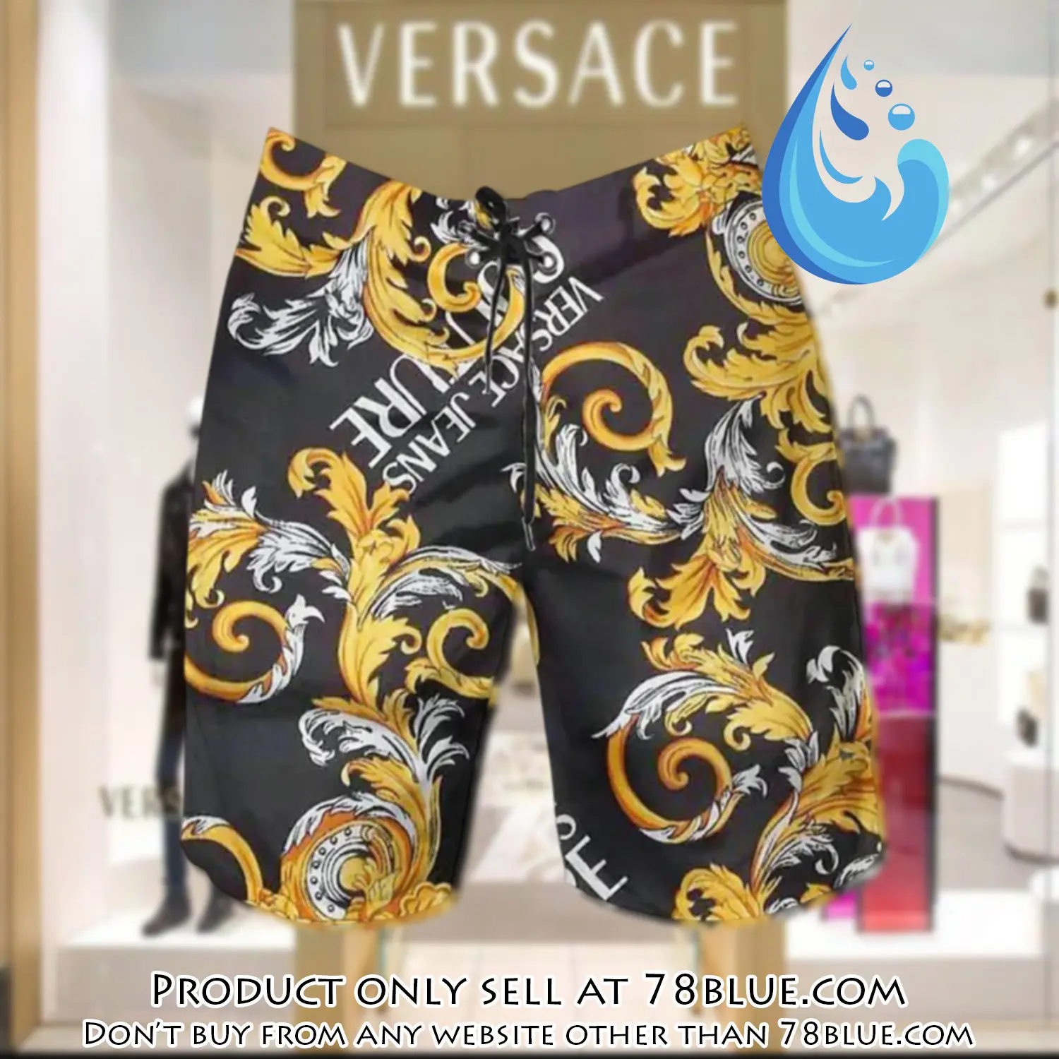 Versace golden black luxury brand premium fashion shorts for men 78b0706996